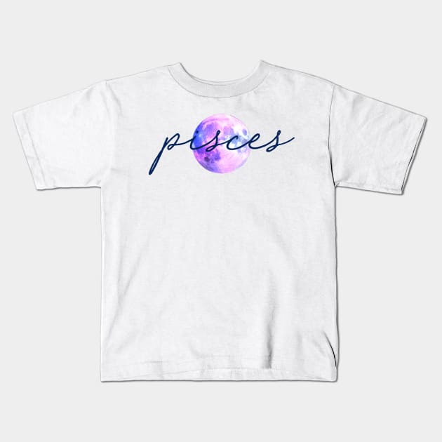 Pisces Moon Quote Kids T-Shirt by aterkaderk